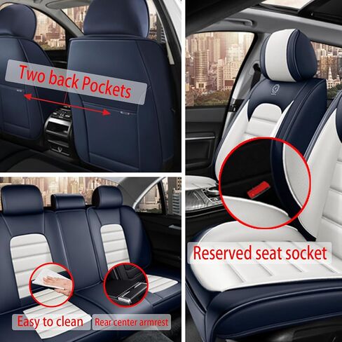 غطاء مقعد السيارة لـ Chevy Cruze 2011-2019 ، غطاء مقعد جلدي متميز ، أغطية مقعد للسيارات غير القابلة للتنفس غير القابلة للانزلاق مناسبة لمعظم السيارات ، (كلاسيكي الأسود والأحمر ، مجموعة كاملة مع وسادة) in Kuwait