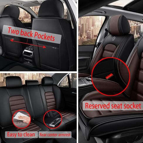 غطاء مقعد السيارة لـ Chevy Cruze 2011-2019 ، غطاء مقعد جلدي متميز ، أغطية مقعد للسيارات غير القابلة للتنفس غير القابلة للانزلاق مناسبة لمعظم السيارات ، (كلاسيكي الأسود والأحمر ، مجموعة كاملة مع وسادة) in Kuwait