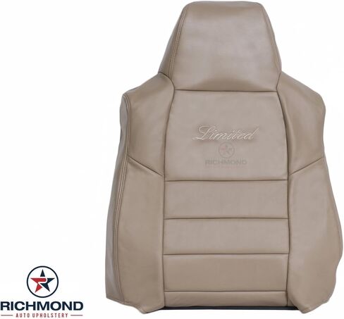 Richmond Auto Opholstery - غطاء مقعد جلدي بديل من جانب السائق ، تان (متوافق مع 2002 2003 2004 Ford Suber Limited 7.3L Diesel) in Kuwait