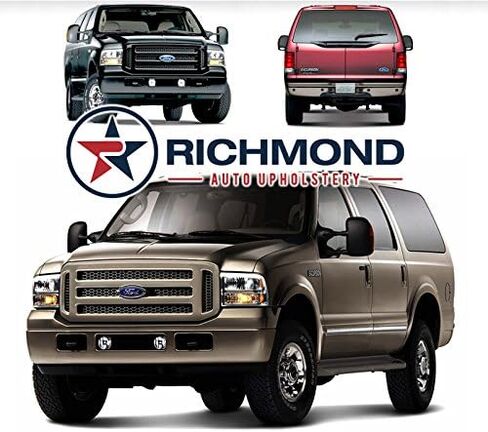 Richmond Auto Opholstery - غطاء مقعد جلدي بديل من جانب السائق ، تان (متوافق مع 2002 2003 2004 Ford Suber Limited 7.3L Diesel) in Kuwait