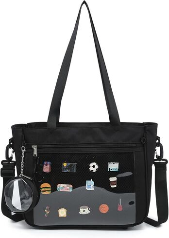 CHERRY SAUCE Tote bag Ita Bag Canvas Crossbody Shoulder Bag Backpack Kawaii Purses and Handbags with Pin Display in Kuwait