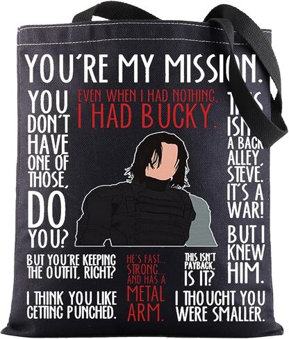 BWWKTOP Bucky Tote Bag Superheros Barnes Fans Gift Even When I Had Nothing White Wolf Shoulder Bag Bucky Merch in Kuwait