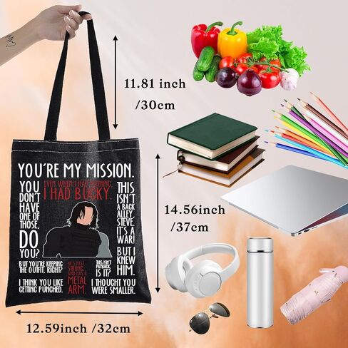 BWWKTOP Bucky Tote Bag Superheros Barnes Fans Gift Even When I Had Nothing White Wolf Shoulder Bag Bucky Merch in Kuwait