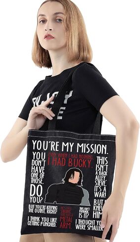 BWWKTOP Bucky Tote Bag Superheros Barnes Fans Gift Even When I Had Nothing White Wolf Shoulder Bag Bucky Merch in Kuwait