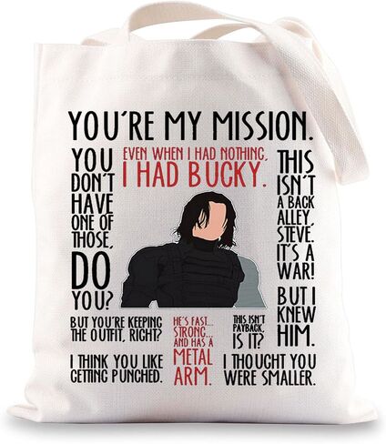 BWWKTOP Bucky Tote Bag Superheros Barnes Fans Gift Even When I Had Nothing White Wolf Shoulder Bag Bucky Merch in Kuwait