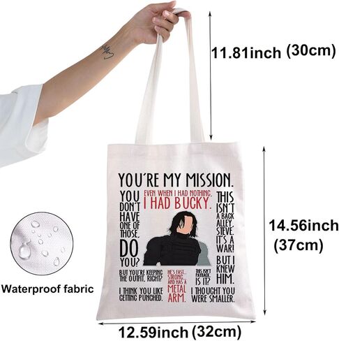 BWWKTOP Bucky Tote Bag Superheros Barnes Fans Gift Even When I Had Nothing White Wolf Shoulder Bag Bucky Merch in Kuwait