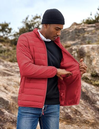 COOFANDY Mens Puffer Jacket Packable Lightweight Jackets Winter Coat Waterproof Windproof Zipper Down Jacket in Saudi Arabia