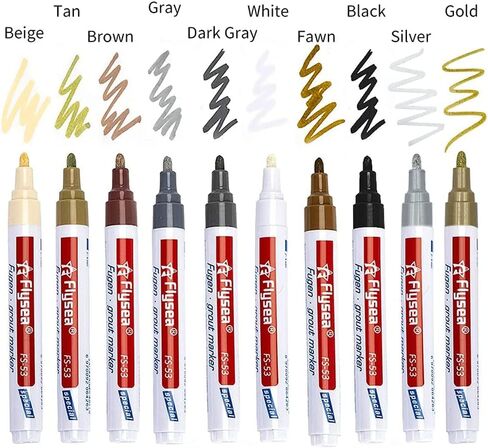 10 قطع 10 ألوان ملونة من قلم الملاط لإصلاح الفجوة في البلاط، أقلام تلوين للبلاط، أدوات إصلاح المطبخ والجدران والأرضيات (متعددة الألوان، 10 قطع) in Kuwait