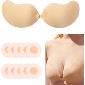 Strapless Adhesive Bra Reusable Push Up Invisible Sticky Bra for Women's Backless Clothing with Nipple Cover in Saudi Arabia