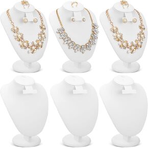 Marsui 6 Pcs Black Velvet Necklace Display Stand Necklace Jewelry Bust Jewelry Mannequin Jewelry Display for Vendors with Necklace Earrings Holder Ring Display for Selling Home Store Show Trade in Kuwait