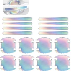 8 PCS Door Handle Protection Stickers, Carbon Fiber Door Bowl Anti-Scratch Film, Universal Exterior Reflective Handle Decorative Guard, for Most Cars, Trucks, SUVs (Black) in Kuwait