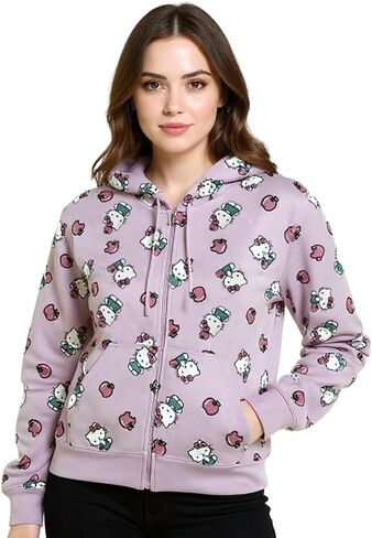 SANRIO Hello Kitty Friends My Melody Kuromi Full Zip Character Hoodie Hooded Sweatshirt Sweater Kawaii in Saudi Arabia