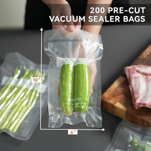8" x 12" Precut Bags, 200 Count, Vacuum Sealer Bags for Food, Heavy Duty, Great for Food Storage, Sous Vide and Meal Prep, Wevac in Kuwait
