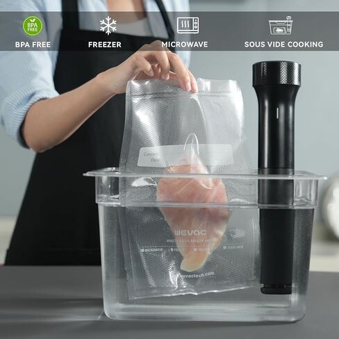 8" x 12" Precut Bags, 200 Count, Vacuum Sealer Bags for Food, Heavy Duty, Great for Food Storage, Sous Vide and Meal Prep, Wevac in Kuwait