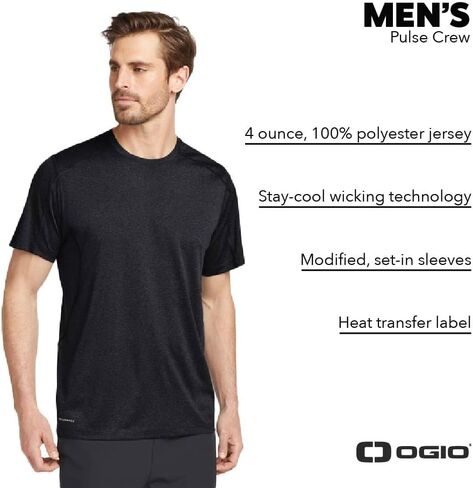 Ogio للجنسين نبض طاقم | قميص فتل الرطوبة للرجال والنساء ، قمة تمرين قصيرة الأكمام ، تي شيرت رياضية فضفاضة in Kuwait