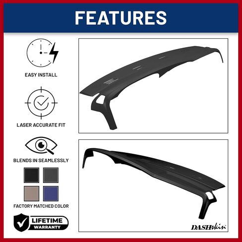 CAPTSKIN ONE PIES ONE مقولبة غطاء غطاء داش متوافق مع 2002-2005 دودج رام (2003-2005 RAM 2500 و 3500) باللون الرمادي المظلم-مصنوع في الولايات المتحدة الأمريكية in Kuwait