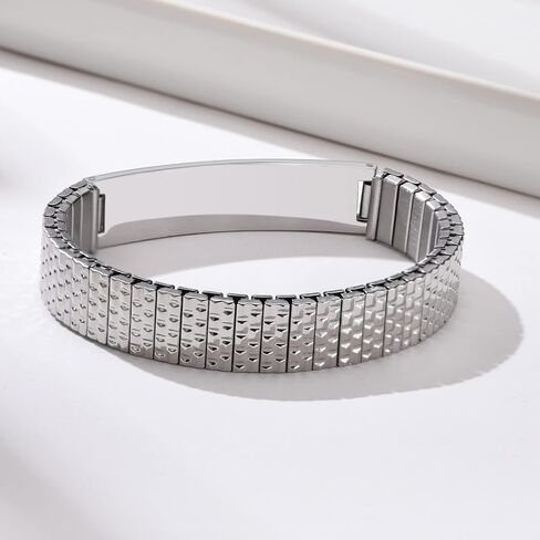 DIB Free Engraving مرنة التمدد من الفولاذ المقاوم للصدأ الأساور المعرف الطبية للنساء للنساء ، والفضة/الذهب/الأسود in Kuwait