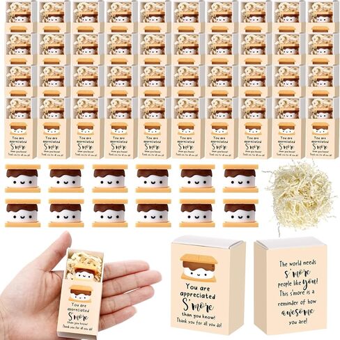 Wettarn 24 Sets Employee Appreciation Gifts S'more Marshmallow with Mini Gift Box Christmas Thank You Gifts Inspirational Puns Gifts for Office Colleagues Coworkers Team Staff Teacher Nurse group in Saudi Arabia