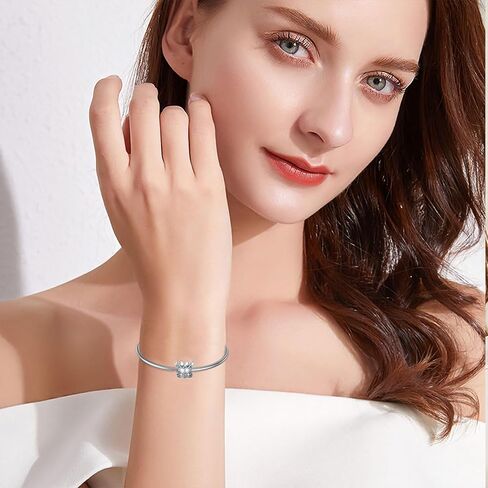 Lonago 925 Sterling Silver Phisonsipy Photo Charm ملاءمة متوافقة مع قلادة سوار مخصصة للقلب جولة الشكل حبة الصورة in Saudi Arabia