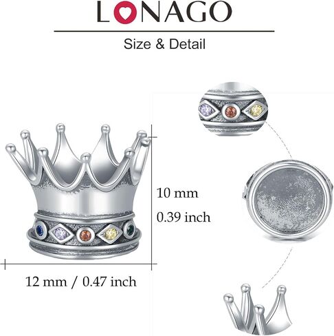 Lonago 925 Sterling Silver Phisonsipy Photo Charm ملاءمة متوافقة مع قلادة سوار مخصصة للقلب جولة الشكل حبة الصورة in Saudi Arabia