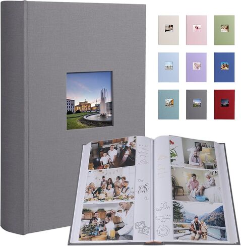ألبوم صور مقاس 4x6 420 صورة مع مساحة للكتابة، وغطاء من الكتان لألبوم الصور مقاس 4x6 مع جيوب مذكرة سهلة الارتداء، و420 صورة مقاس 4x6 كتاب ألبوم صور لحفلات الزفاف والأطفال والسفر والأسرة والطفل (أخضر حكيم) in Kuwait
