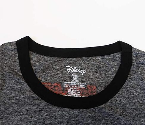 Disney Ladies Shy Mickey Mouse Junior Fit Ringer T-Shirt in Saudi Arabia