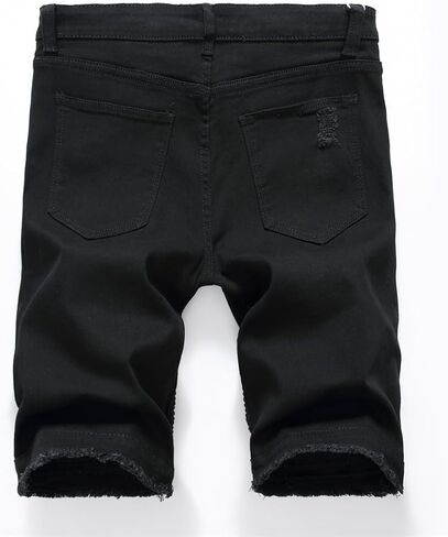 Men's Casual Summer Ripped Destroyed Distressed Short Jeans Straight Denim Shorts in Saudi Arabia