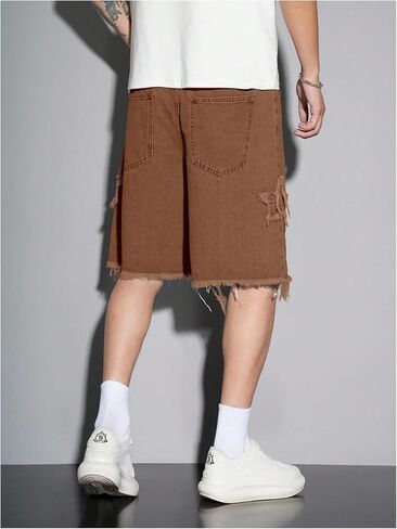 Verdusa Men's Distressed Ripped Jean Shorts Vintage Washed Bermuda Denim Shorts with Pockets in Saudi Arabia