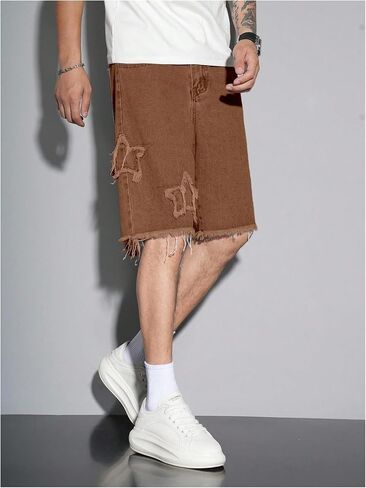 Verdusa Men's Distressed Ripped Jean Shorts Vintage Washed Bermuda Denim Shorts with Pockets in Saudi Arabia