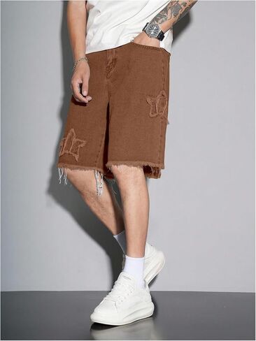 Verdusa Men's Distressed Ripped Jean Shorts Vintage Washed Bermuda Denim Shorts with Pockets in Saudi Arabia