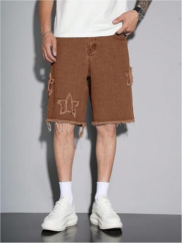 Verdusa Men's Distressed Ripped Jean Shorts Vintage Washed Bermuda Denim Shorts with Pockets in Saudi Arabia