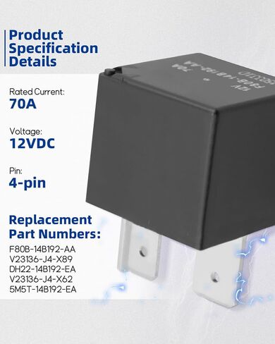 2PCS DH22-14B192-EA F80B-14B192-AA V23136-J4-X62 RELAY Automotive ، High Power Mini ISO ، 12VDC 70A ، V23136-J4-X89 in Kuwait