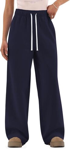 HeSaYep Women's Fleece Lined Sweatpants 2025 Winter Thermal Wide Leg Cotton Baggy Sweat Pants with Pockets in Kuwait
