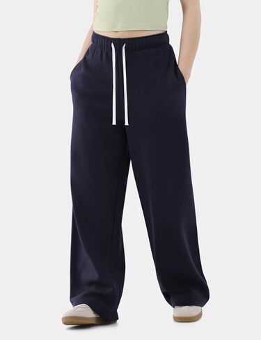 HeSaYep Women's Fleece Lined Sweatpants 2025 Winter Thermal Wide Leg Cotton Baggy Sweat Pants with Pockets in Kuwait