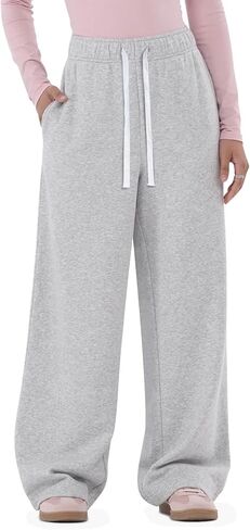 HeSaYep Women's Fleece Lined Sweatpants 2025 Winter Thermal Wide Leg Cotton Baggy Sweat Pants with Pockets in Kuwait