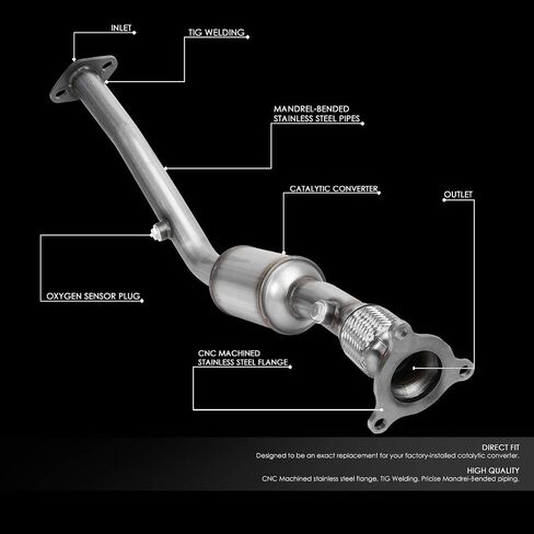 DNA MOTORING Factory Style Catalytic Converter Exhaust Manifold Replacement Compatible with 04-08 Malibu / 06-08 G6 / 07-08 Aura, OEM-CONV-003 in Kuwait