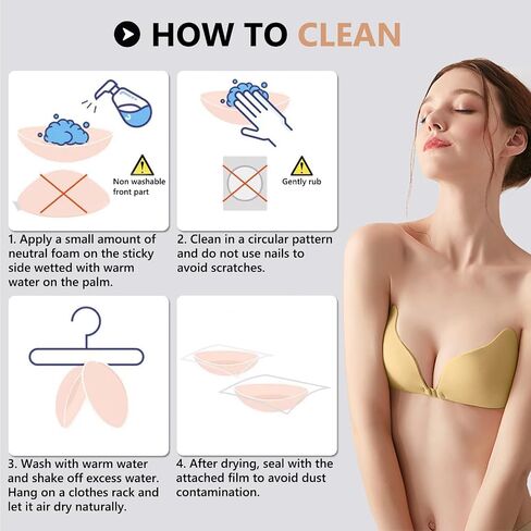 Women's Sticky Bra, Backless Strapless Bra Push Up Adhesive Invisible Lift Up Bras for Backless Dress in Saudi Arabia