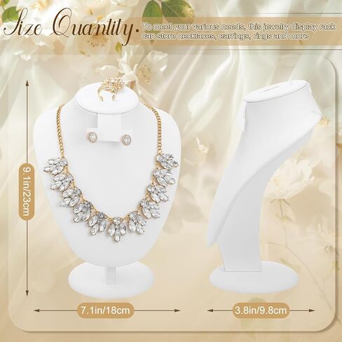 Marsui 6 Pcs Black Velvet Necklace Display Stand Necklace Jewelry Bust Jewelry Mannequin Jewelry Display for Vendors with Necklace Earrings Holder Ring Display for Selling Home Store Show Trade in Kuwait