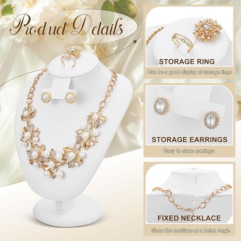 Marsui 6 Pcs Black Velvet Necklace Display Stand Necklace Jewelry Bust Jewelry Mannequin Jewelry Display for Vendors with Necklace Earrings Holder Ring Display for Selling Home Store Show Trade in Kuwait