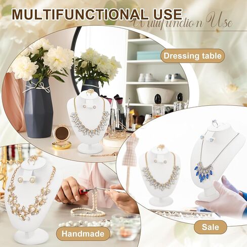 Marsui 6 Pcs Black Velvet Necklace Display Stand Necklace Jewelry Bust Jewelry Mannequin Jewelry Display for Vendors with Necklace Earrings Holder Ring Display for Selling Home Store Show Trade in Kuwait