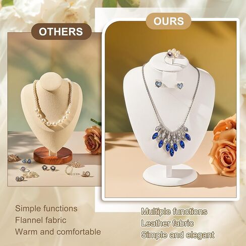 Marsui 6 Pcs Black Velvet Necklace Display Stand Necklace Jewelry Bust Jewelry Mannequin Jewelry Display for Vendors with Necklace Earrings Holder Ring Display for Selling Home Store Show Trade in Kuwait