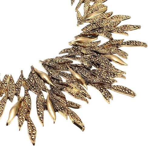 Jerollin Women's Statement Collar Choker Chuncky Bib Necklace Set, African Sparkling Canine Shape Fringe Necklace in Saudi Arabia