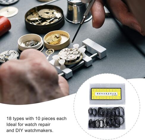 Watch Back Sealing Rings, 180 Pieces Watch Gaskets Rubber O Ring Kit 0.5mm 0.6mm Watch Back Cover Seal Gaskets Watch Repair Accessories in Saudi Arabia