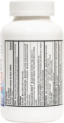 HealthA2Z® Mucus Relief | Guaifenesin 1200 mg | NO Benzene |100 Tablets | Maximum Strength | 12 Hour | Expectorant | Relieves Chest Congestion | Thins and Loosens Mucus in Kuwait