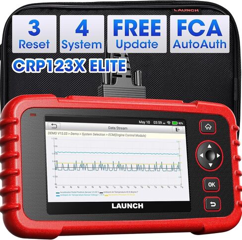LAUNCH OBD2 Scanner CRP123X V2.0 Car Scanner, 2024 Lifetime Free Update Diagnostic Scan Tool with 7 Reset Services, ABS SRS Transmission Car Check Engine Code Reader, FCA AutoAuth, Battery Test in Saudi Arabia