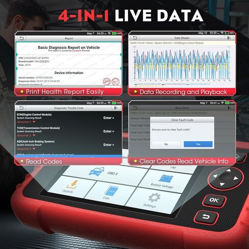 LAUNCH OBD2 Scanner CRP123X V2.0 Car Scanner, 2024 Lifetime Free Update Diagnostic Scan Tool with 7 Reset Services, ABS SRS Transmission Car Check Engine Code Reader, FCA AutoAuth, Battery Test in Saudi Arabia