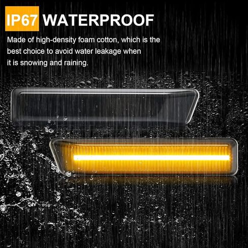 Front Sequential LED Turn Signal Light Replacement for 3 Series E36 316i, 318i, 318is, 320i, 323i, 328i 1997-1999, X5/E53 1999-2006, Smoked Lens Amber Dynamic Indicator Side Marker Lamp in Saudi Arabia