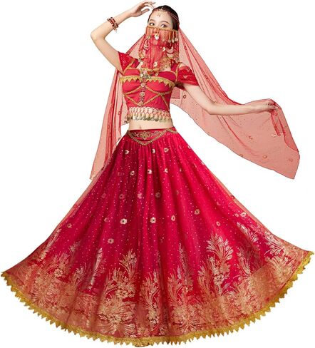 Arabian Princess Jasmine Fairy Costume Set Women's Halloween Cospaly Party Dress UP Outfit Belly Dance Dress in Kuwait