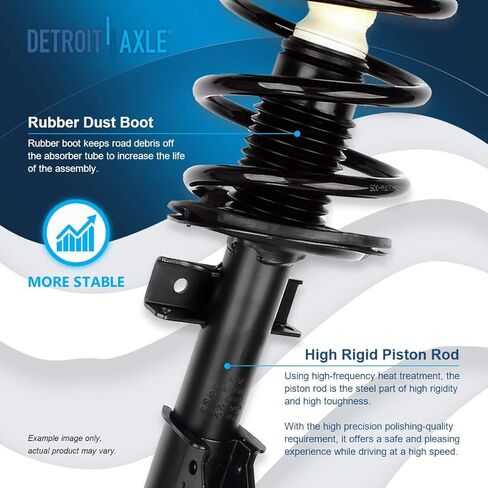 Detroit Axle - 8pc التعليق الأمامي Kit Chevrolet Traverse Buick Enclave GMC Acadia Saturn Outlook ، اثنين من الدعامات مع لفائف الربيع 2 أذرع التحكم السفلى 2 قضبان التعادل الخارجي 2 روابط شريط التأثير بديل in Kuwait