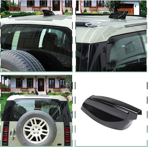 غطاء هوائي Piugilh متوافق مع Land Rover Defender 90 110 130 2020 2021 2022 2023 2024 2025 Accessories ، غطاء قاعدة إشارة سقف العلوي ، البيانو الأسود in Saudi Arabia
